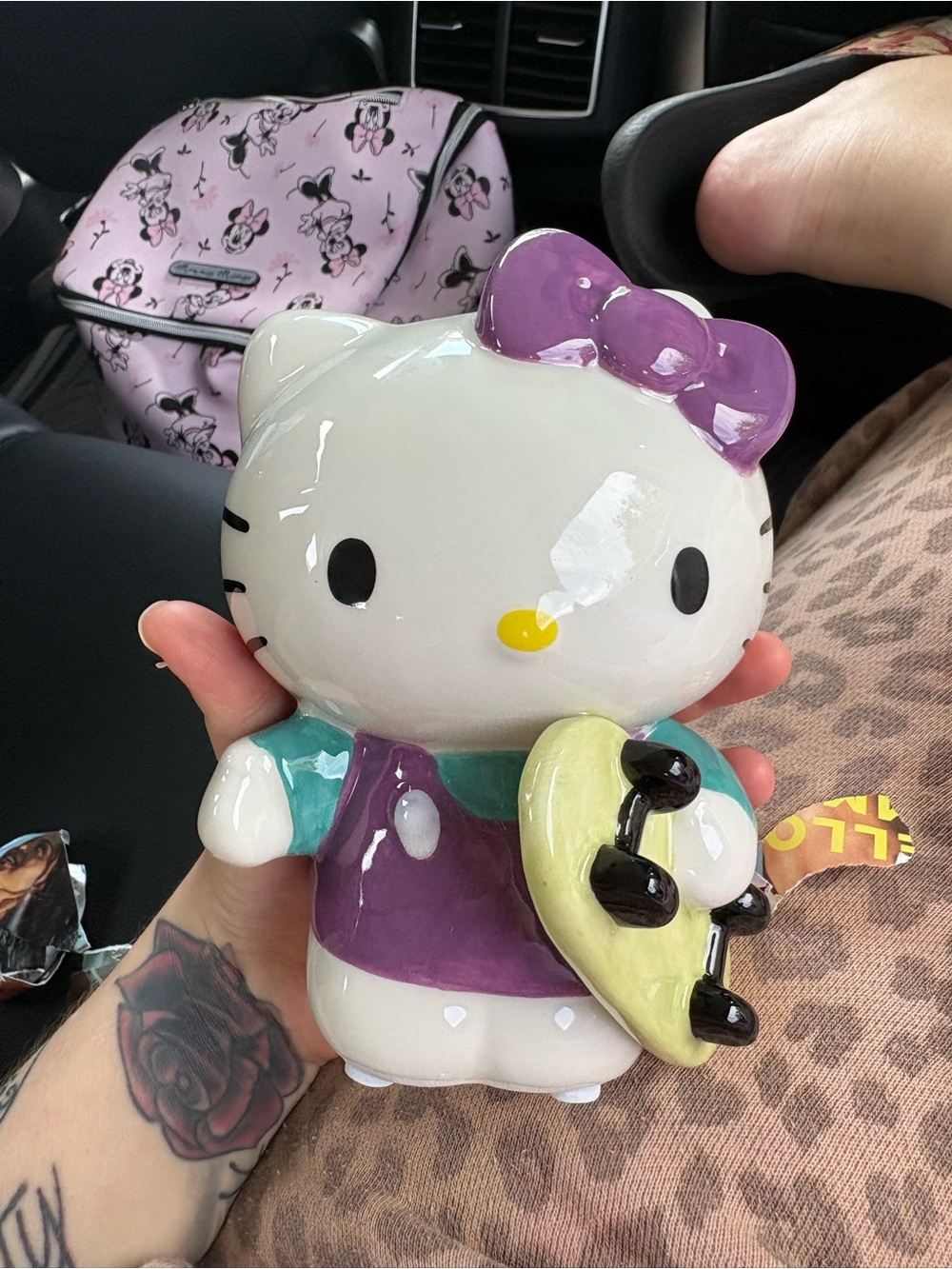 Hello Kitty Ceramic Figurine Toy - White, Purple, Teal